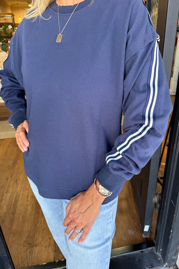 Casual Sleeve Side Striped Top