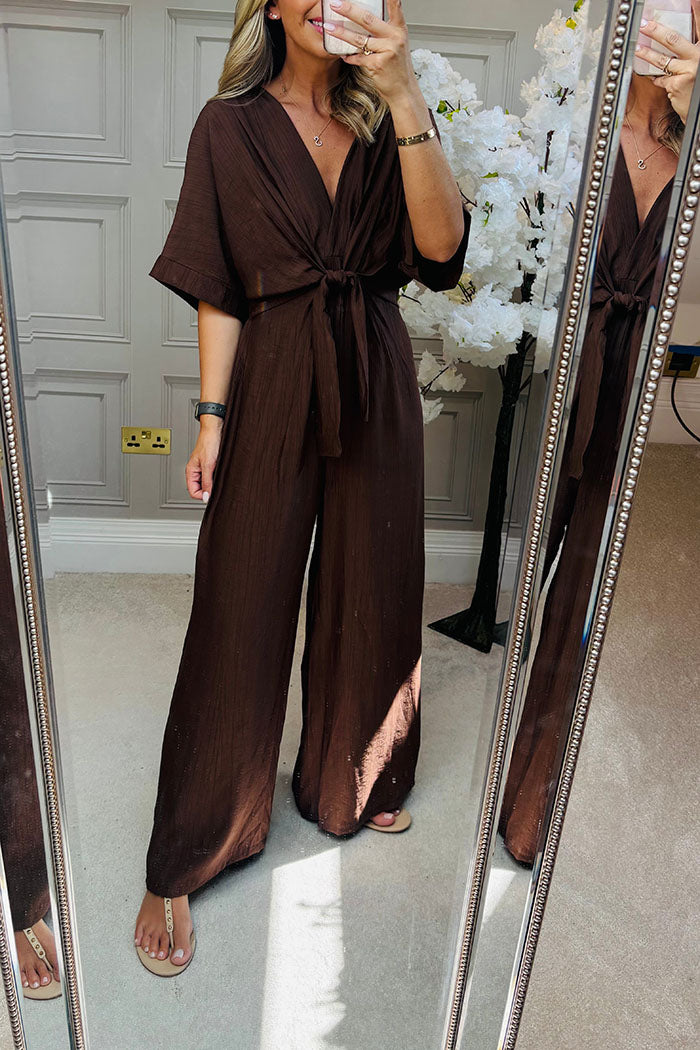 Casual Solid Color Jumpsuit