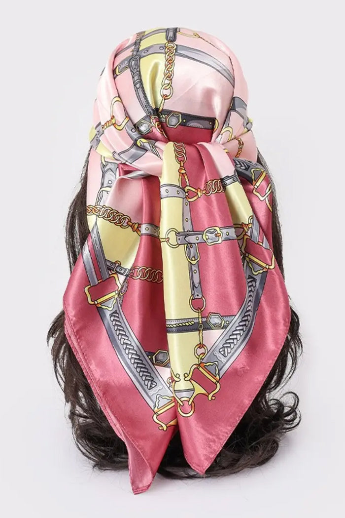 Rose Pink Block Print Scarf