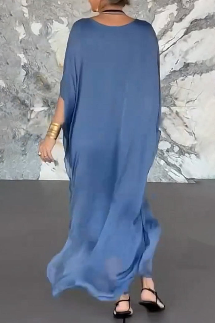 Batwing Sleeve Flowy Maxi Dress