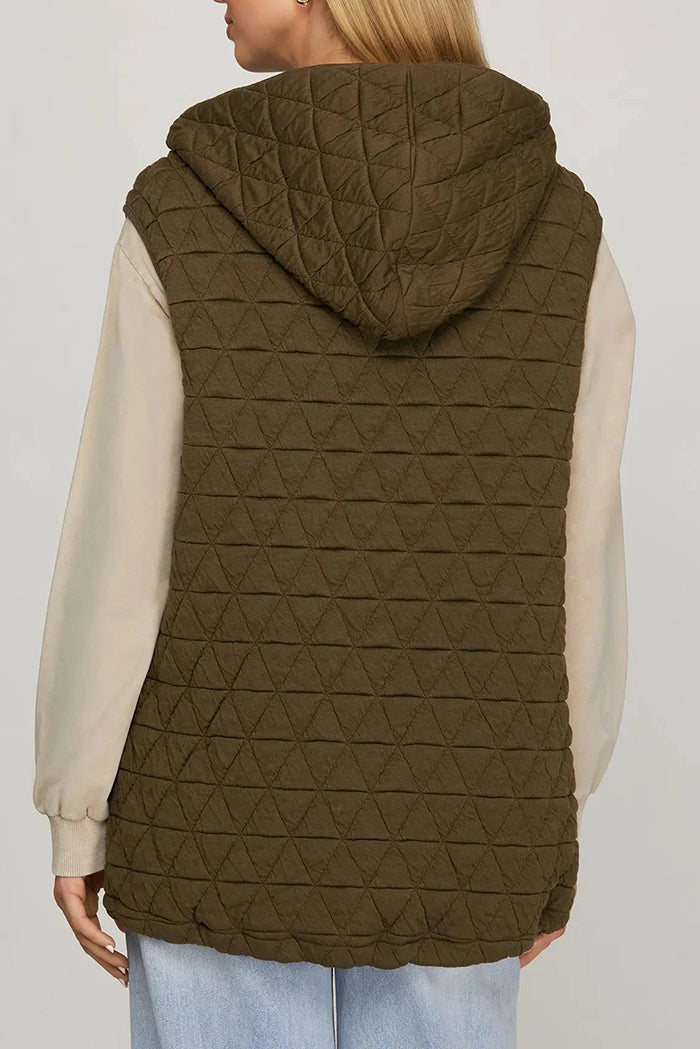 Zip Up Hooded Quilt Vest