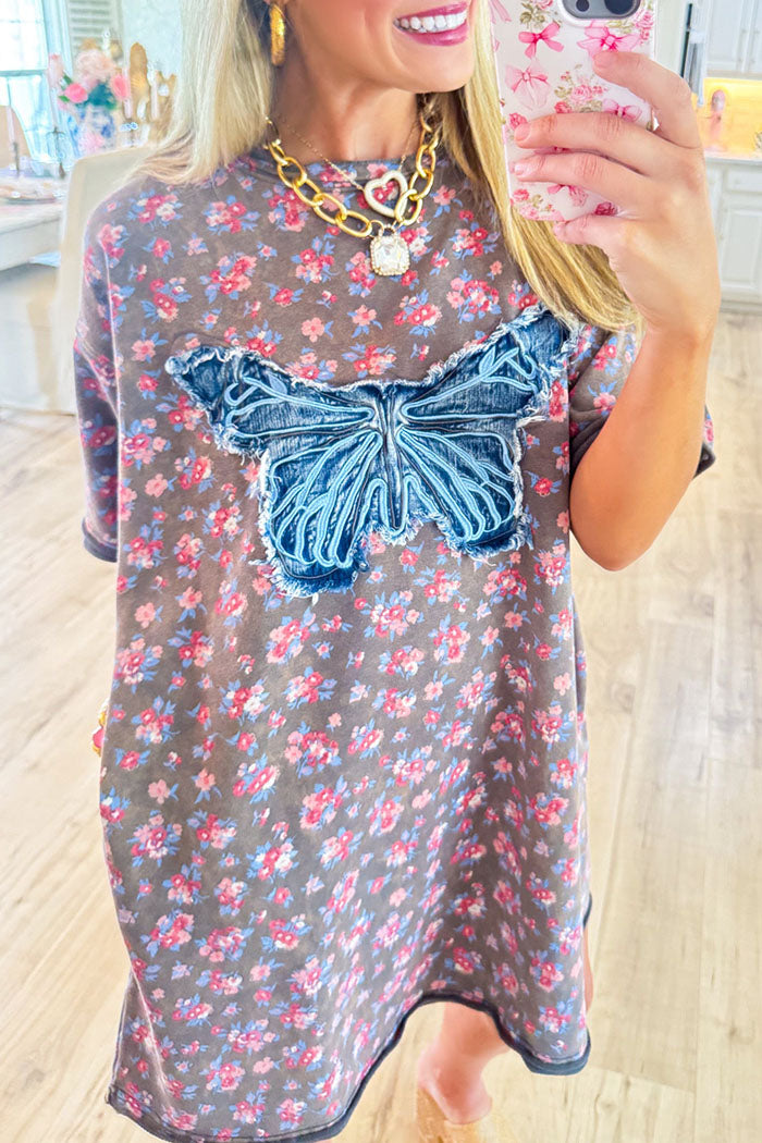 Casual Floral Butterfly Dress