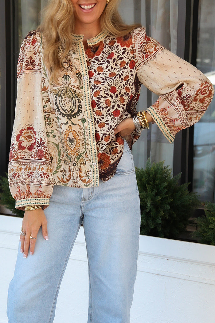 Casual Floral Print Top