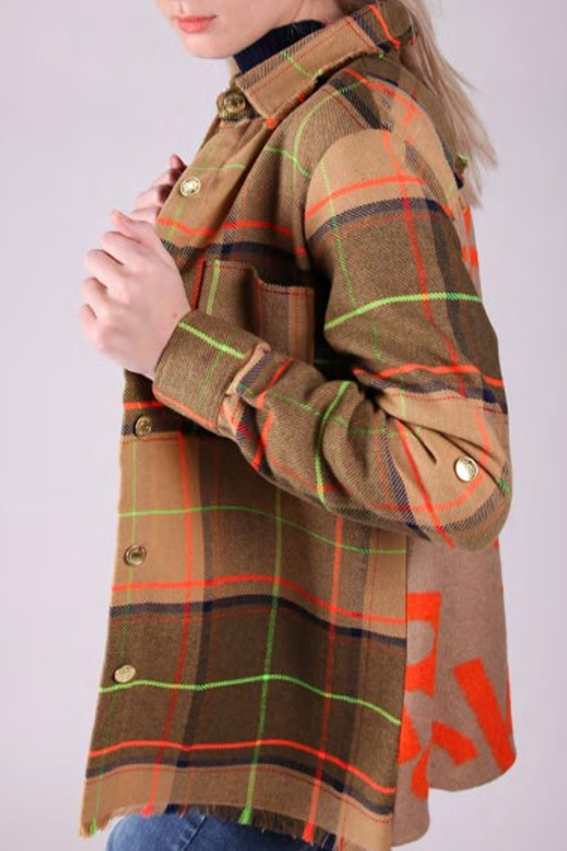 Patchwork Plaid Shirt Jacket