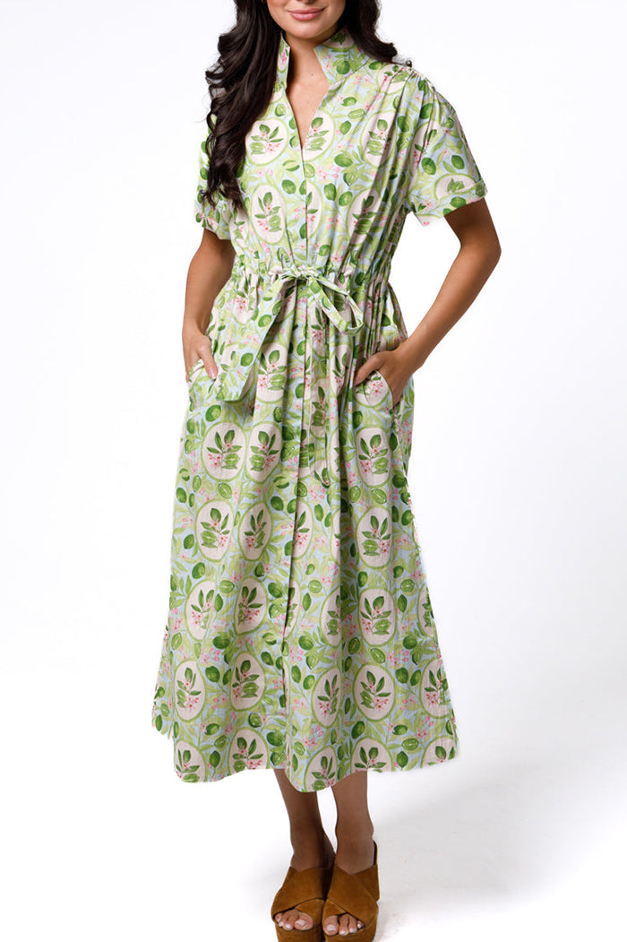 Belted Pocket Floral Midi Dress