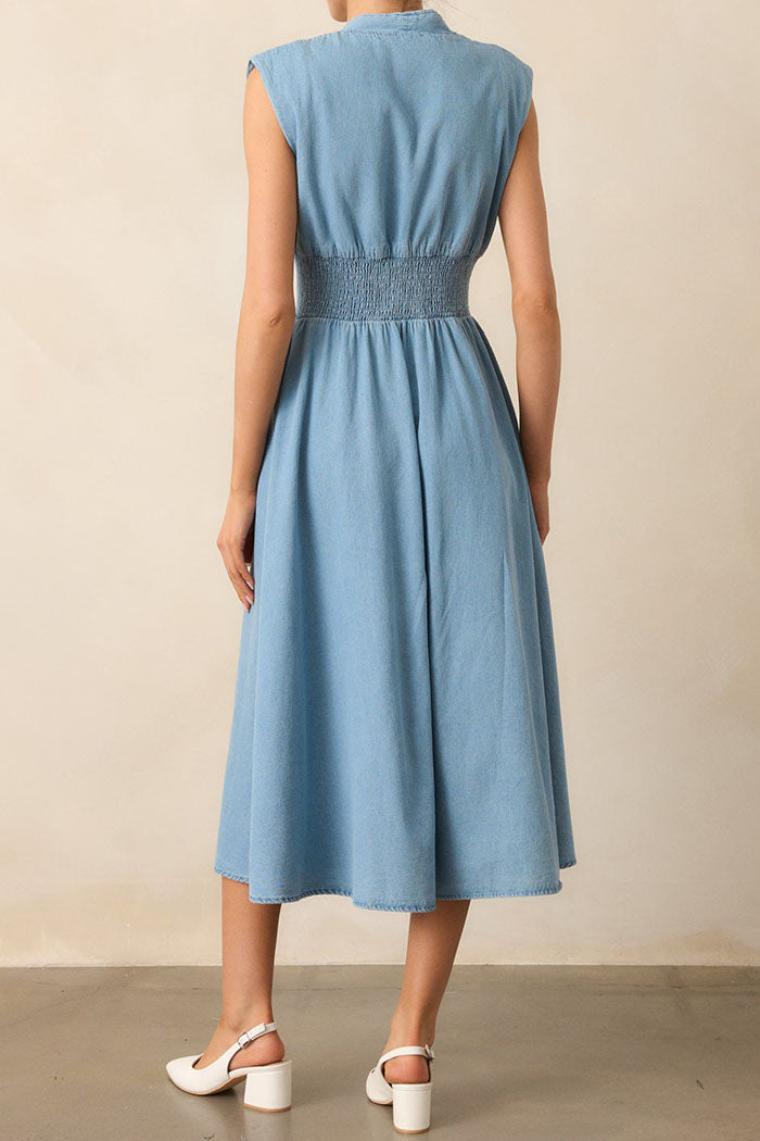 Zipper Pocket Denim Dress