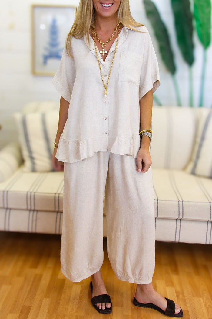 Ruffled Hem Button Set