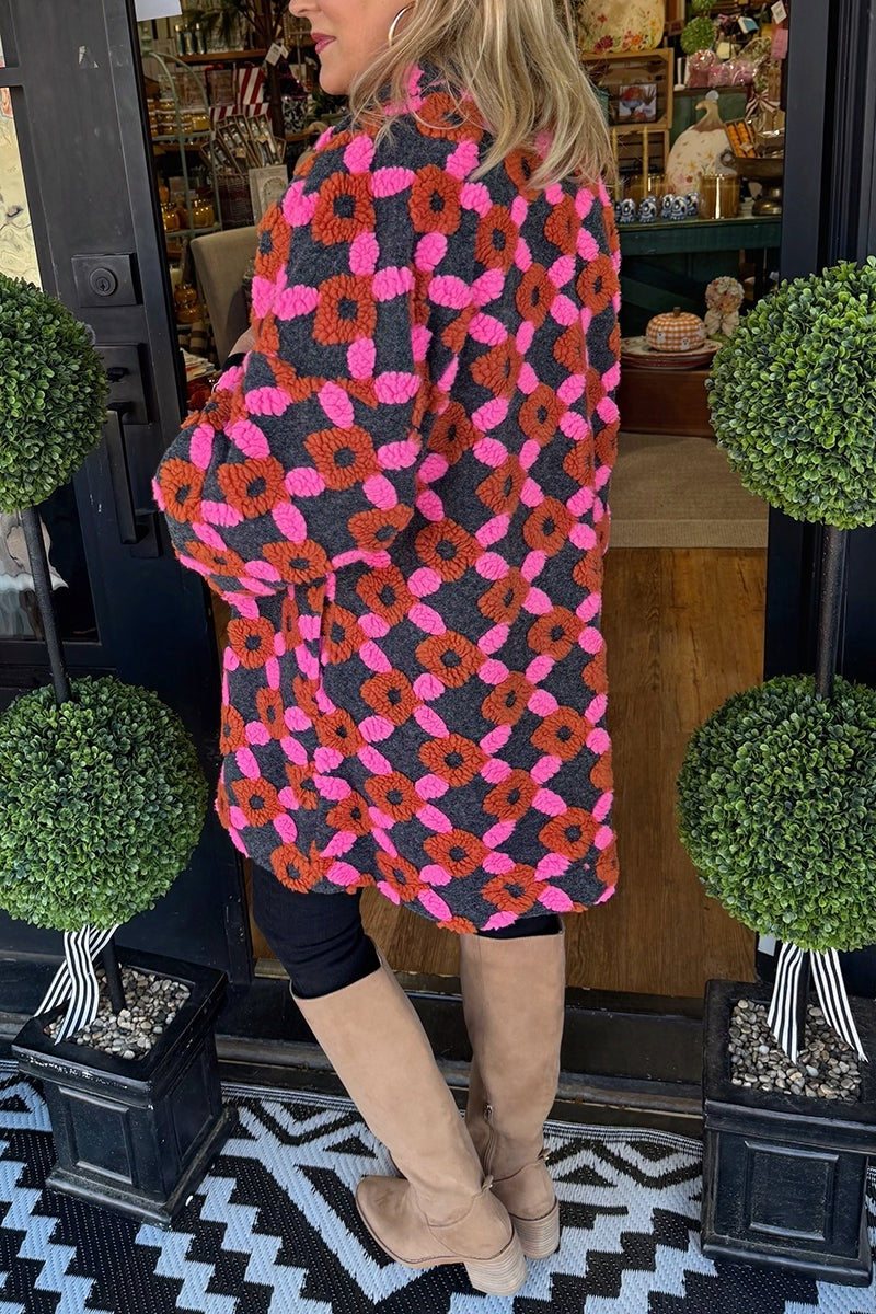 Puff Eye-Catching Pattern Pockets Jacket