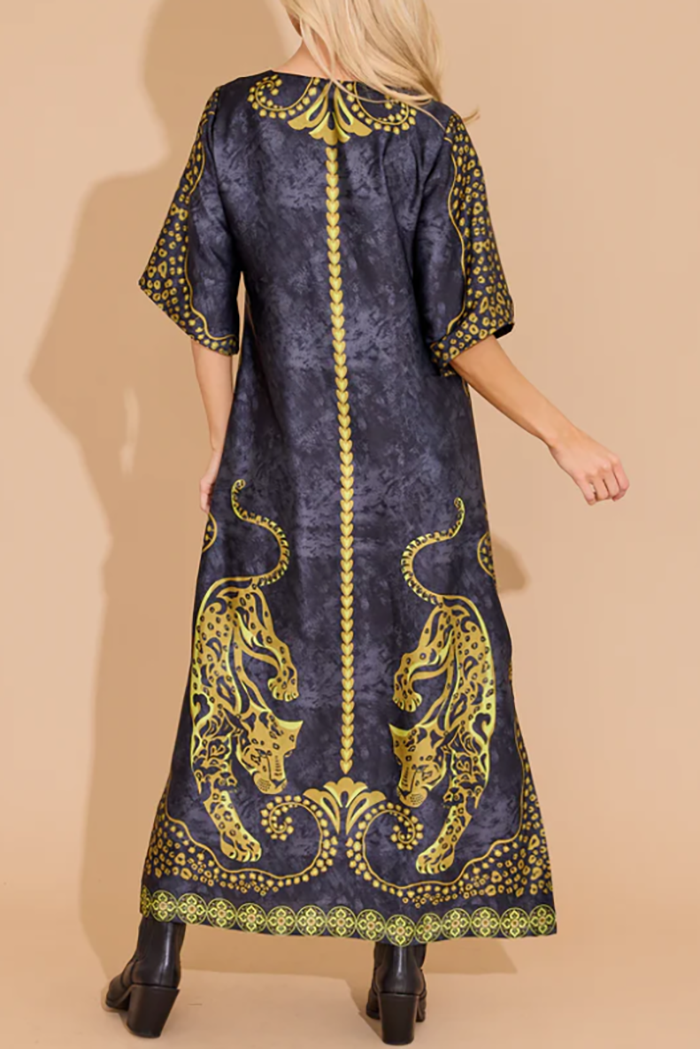 Animal Pattern Maxi Dress