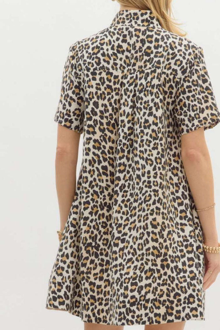 Leopard Print Pocket Dress