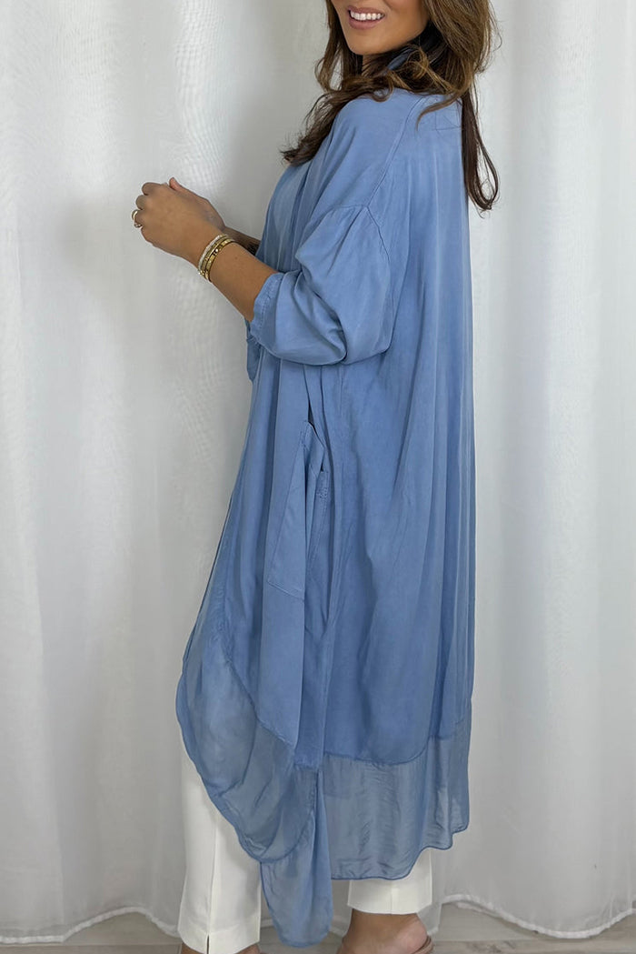 Casual Crossover Drape Pocketed Top