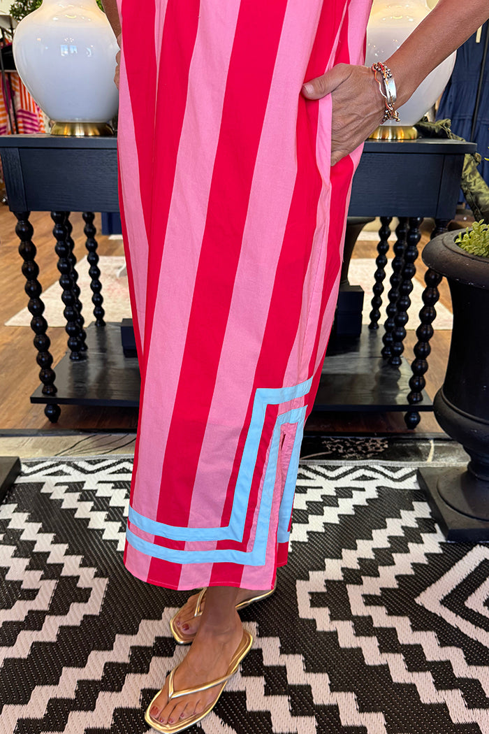 Striped Ruffled Pocket Dress