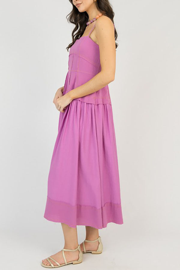 Back Buttons Halter Dress