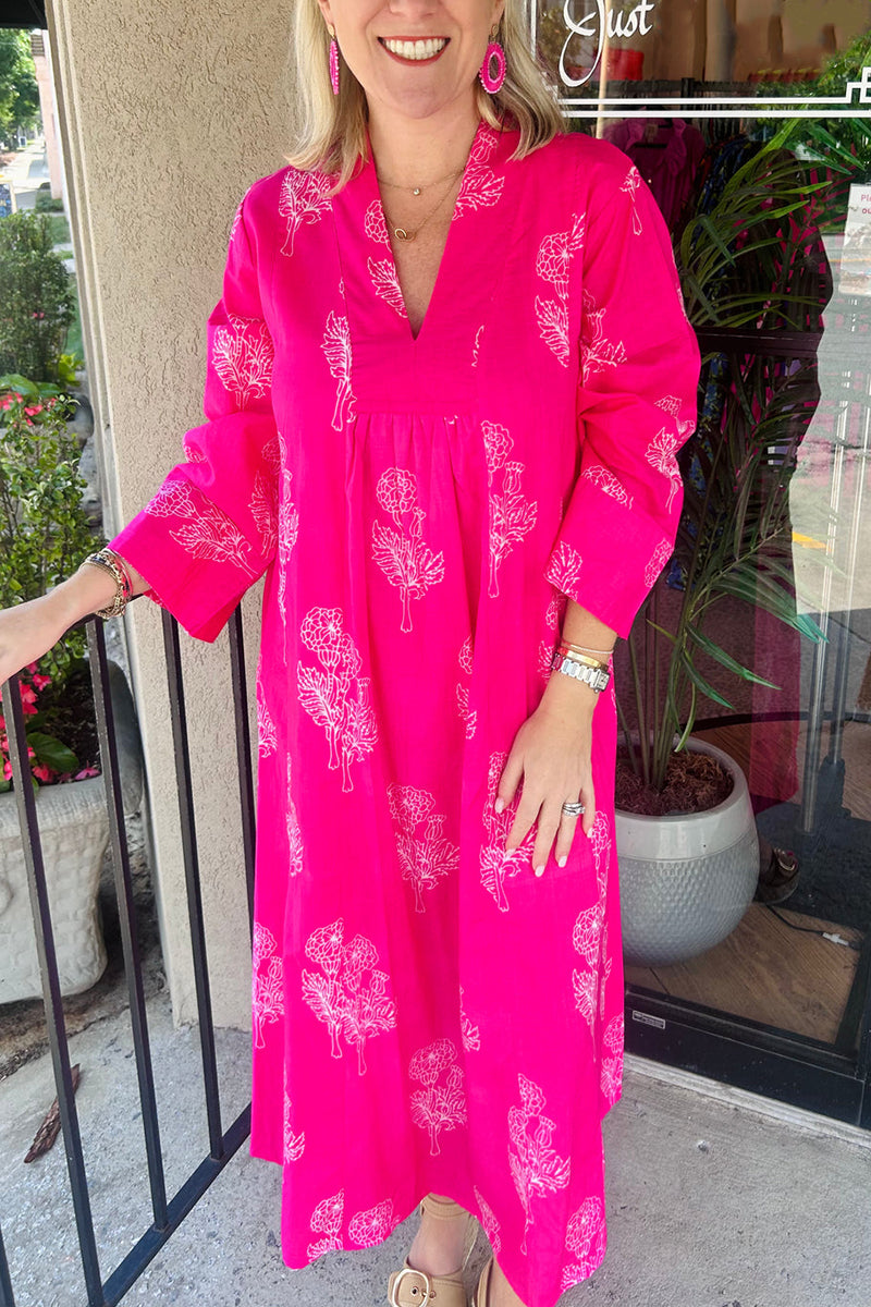 Casual Pink Caftan Dress