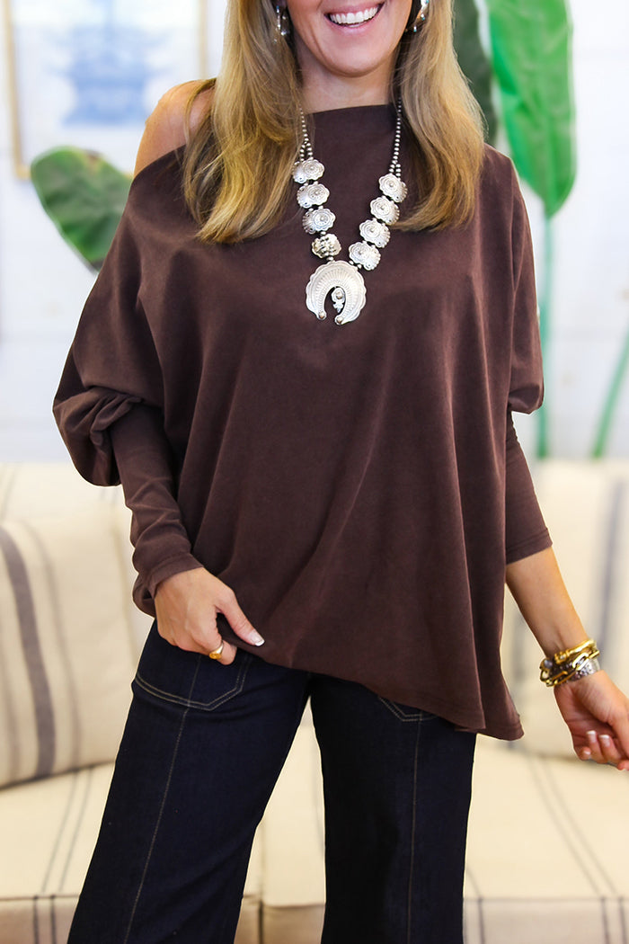 Cold-Shoulder Slouchy Top