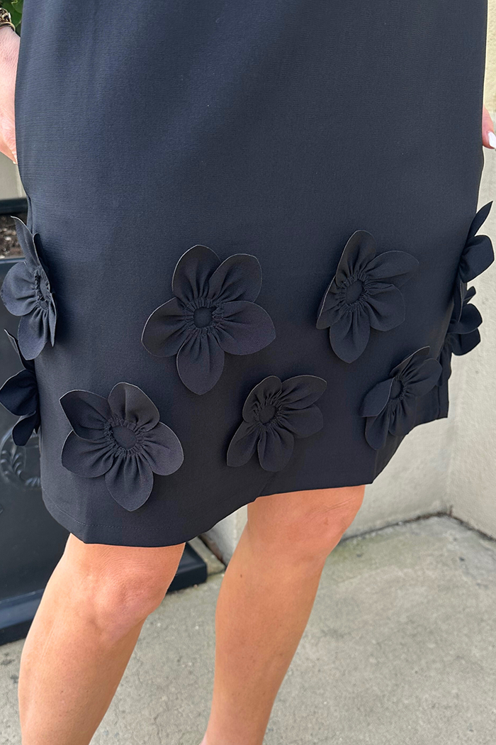 Flowered Hem Cocktail Dress