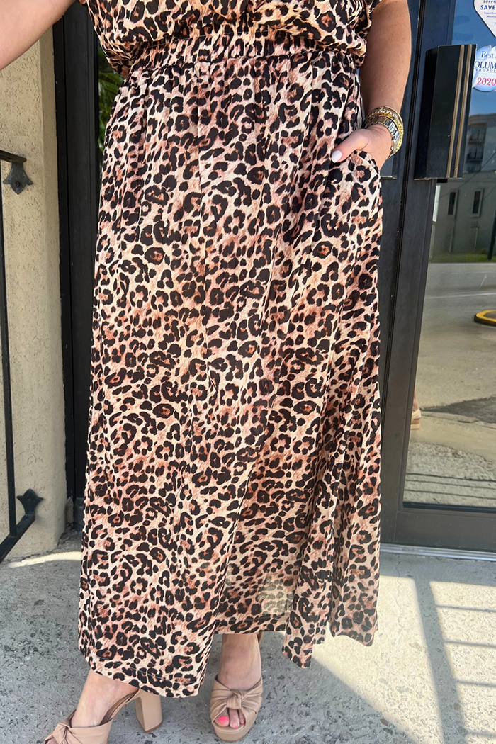 Leopard Print Pocket Dress