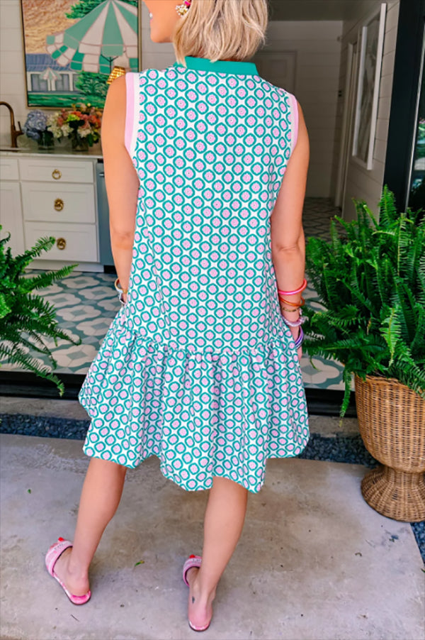 V-Neck Sleeveless Floral Dress