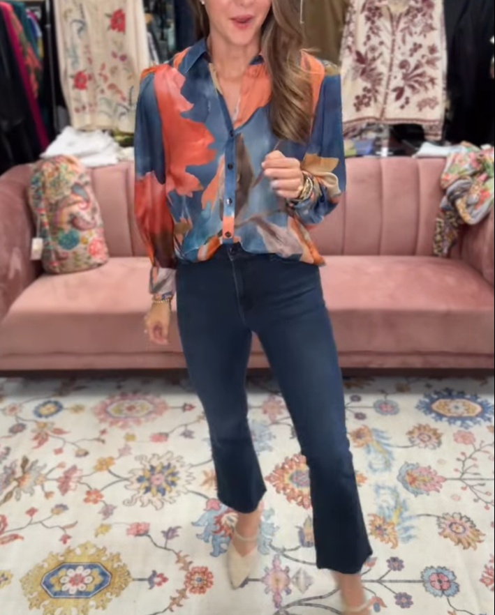 Casual Bold Printed Blouse