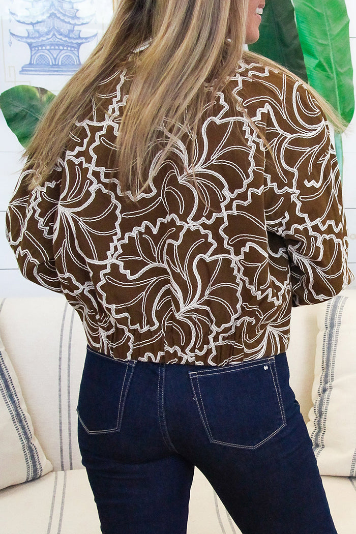 Casual Embroidered Bomber Jacket