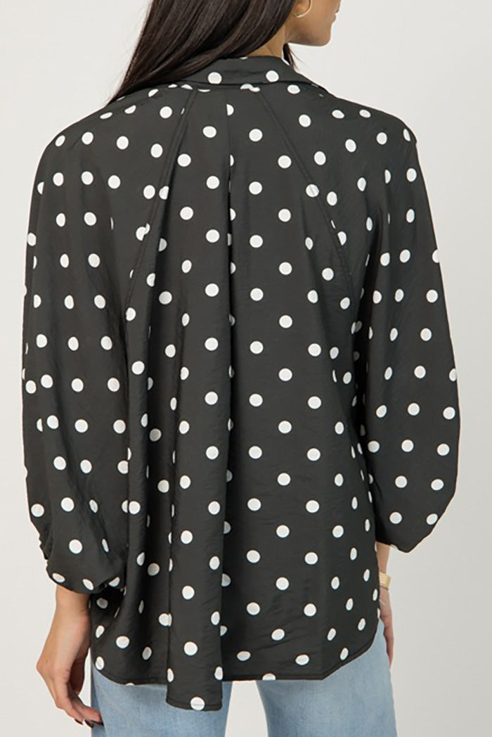 Polka Dot Button Down Top