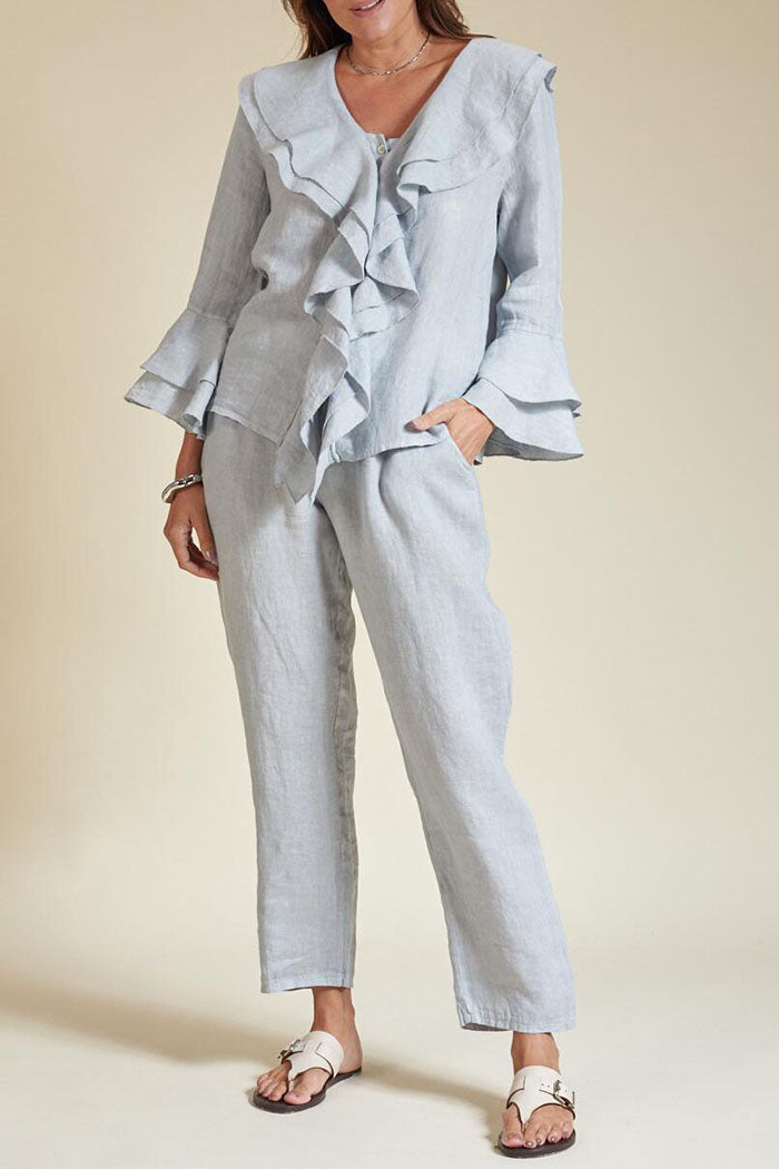 Casual Solid Color Pant Set