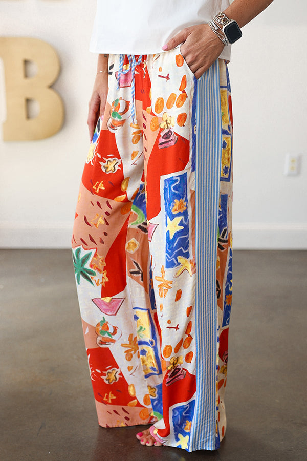 Casual Vacation Style Pocket Pants