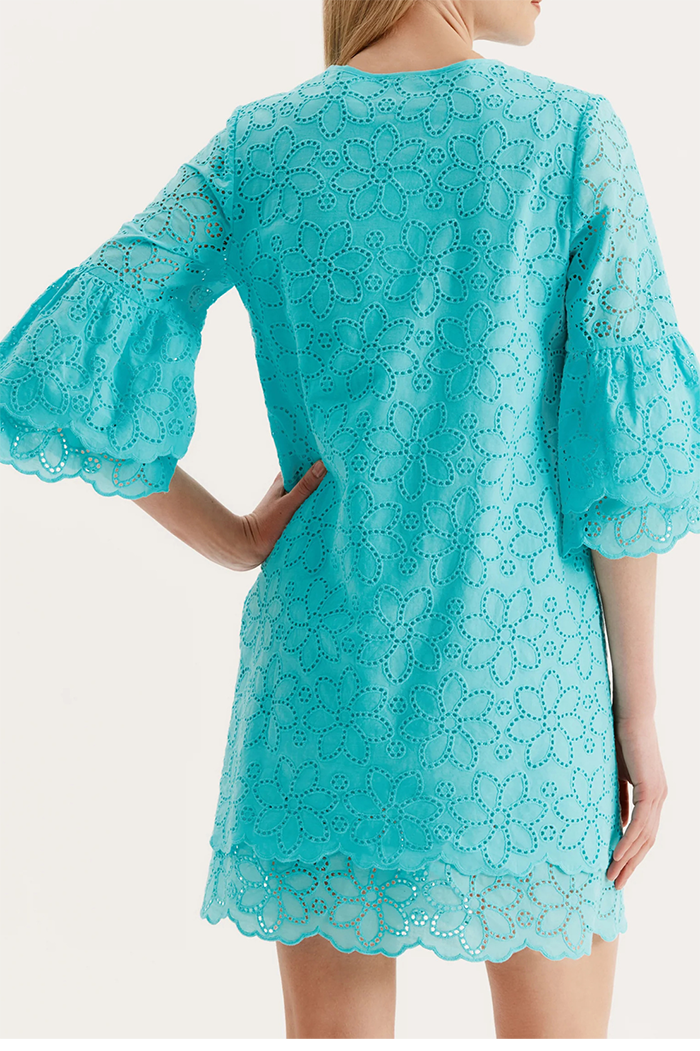 3/4 Sleeves Eyelet Dress