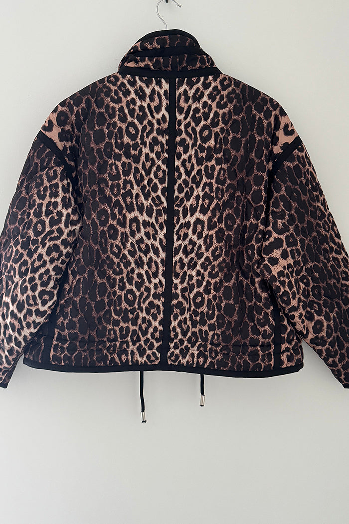 Leopard Print Zip-Up Pocket Jacket