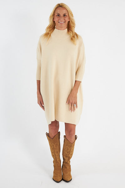 Solid Color Loose Knitted Dress