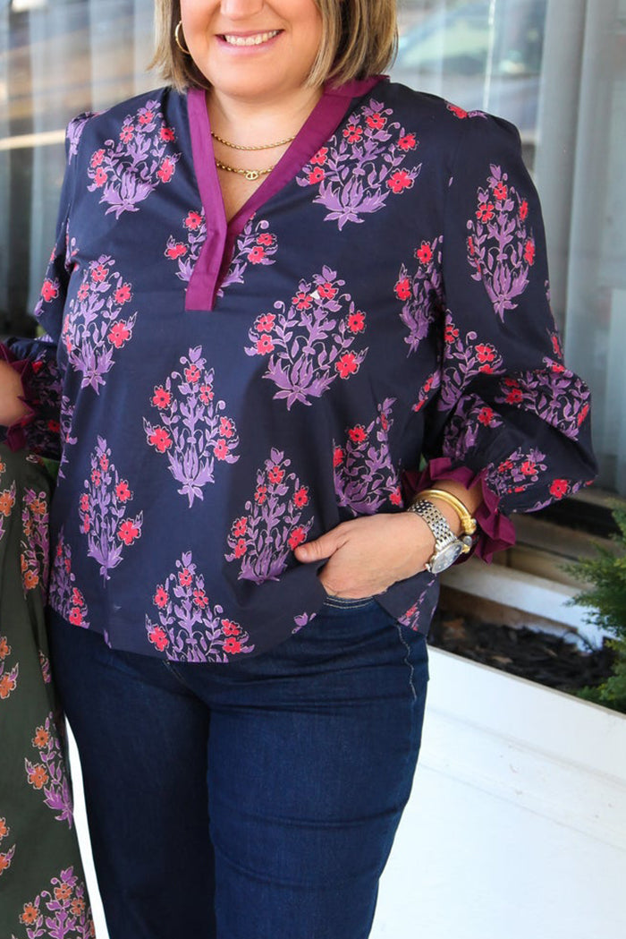 Casual Botanical Block Top