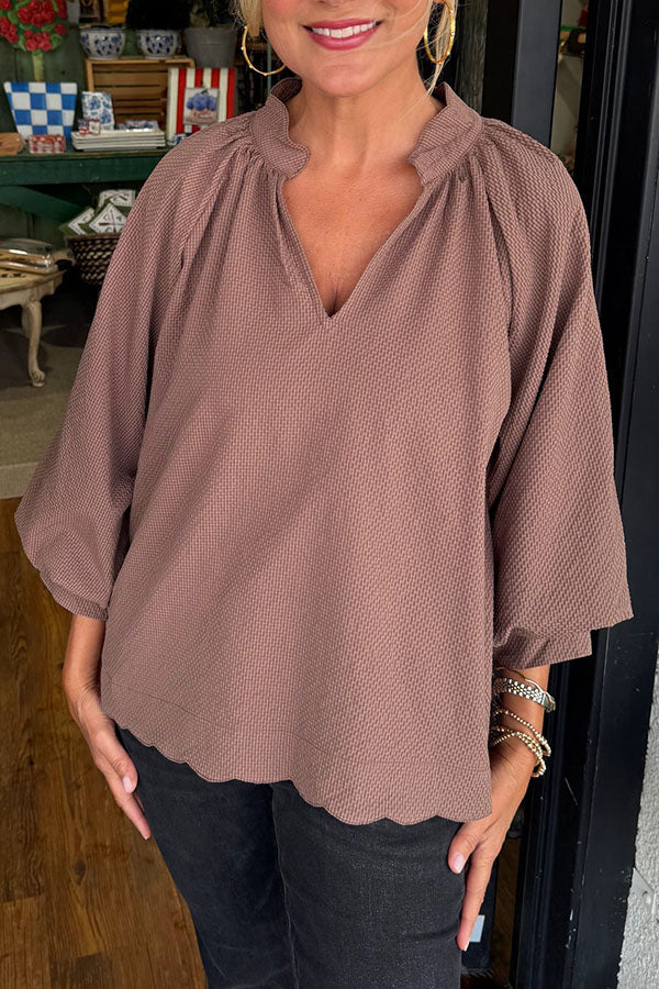 Casual Scallop Edge Top