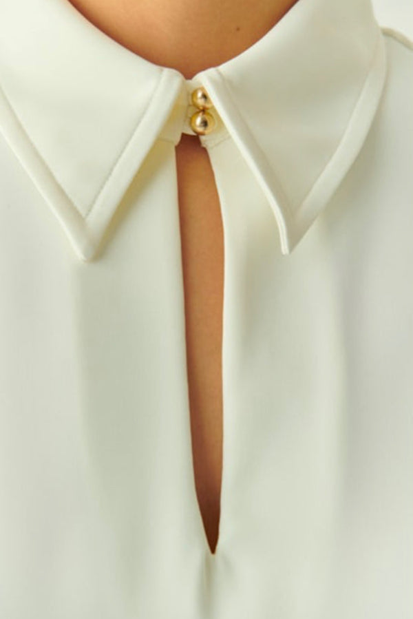 Casual Gold Button Detail Top