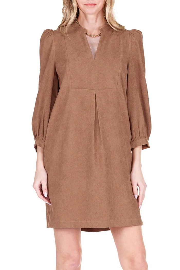 Corduroy Front Yoke Dress