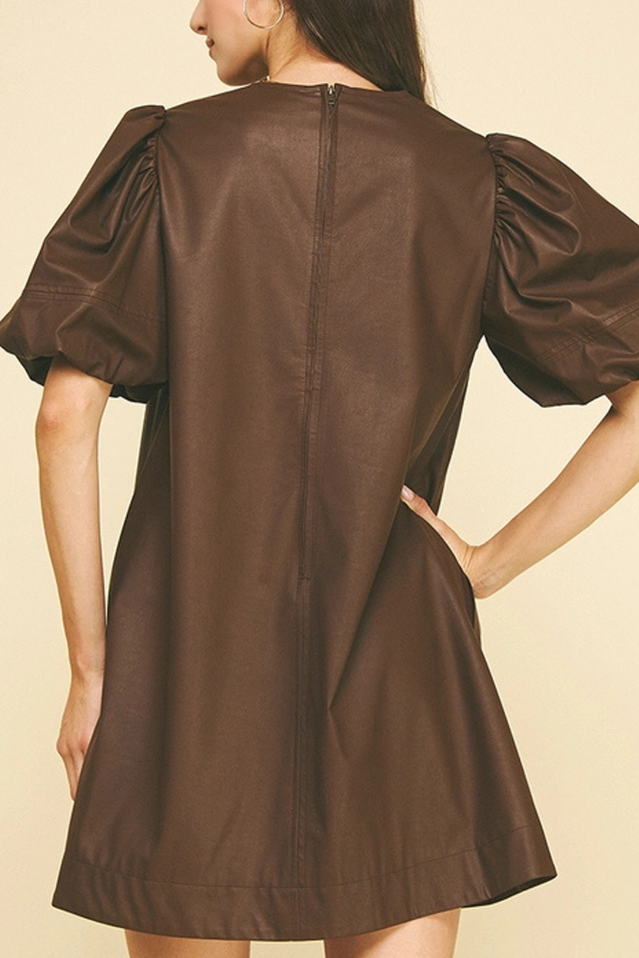Casual Faux Leather Dress