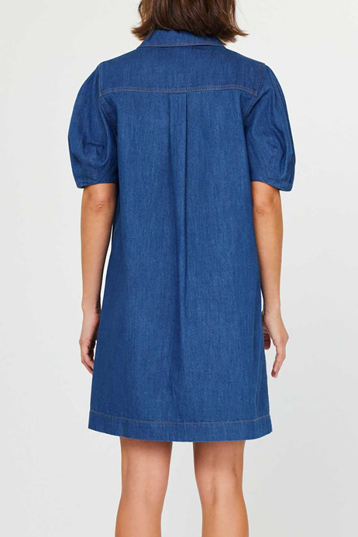 Short Sleeve Pocket Denim Dress