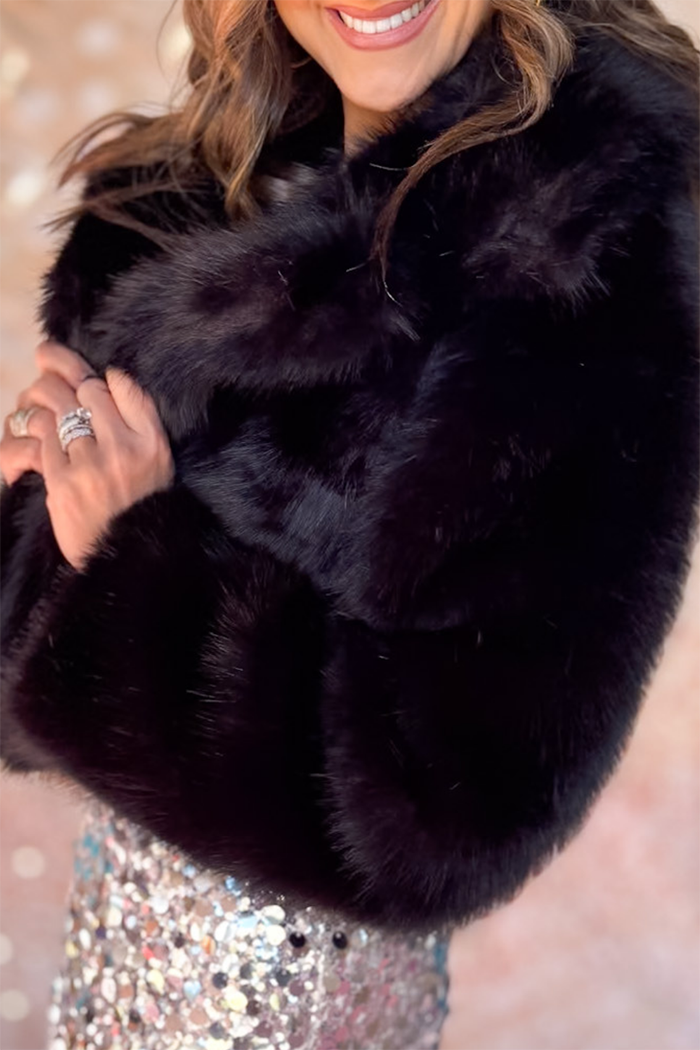 Black Faux Fur Jacket