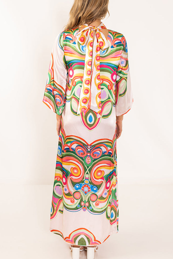 Reversible Colorful Print Maxi Dress