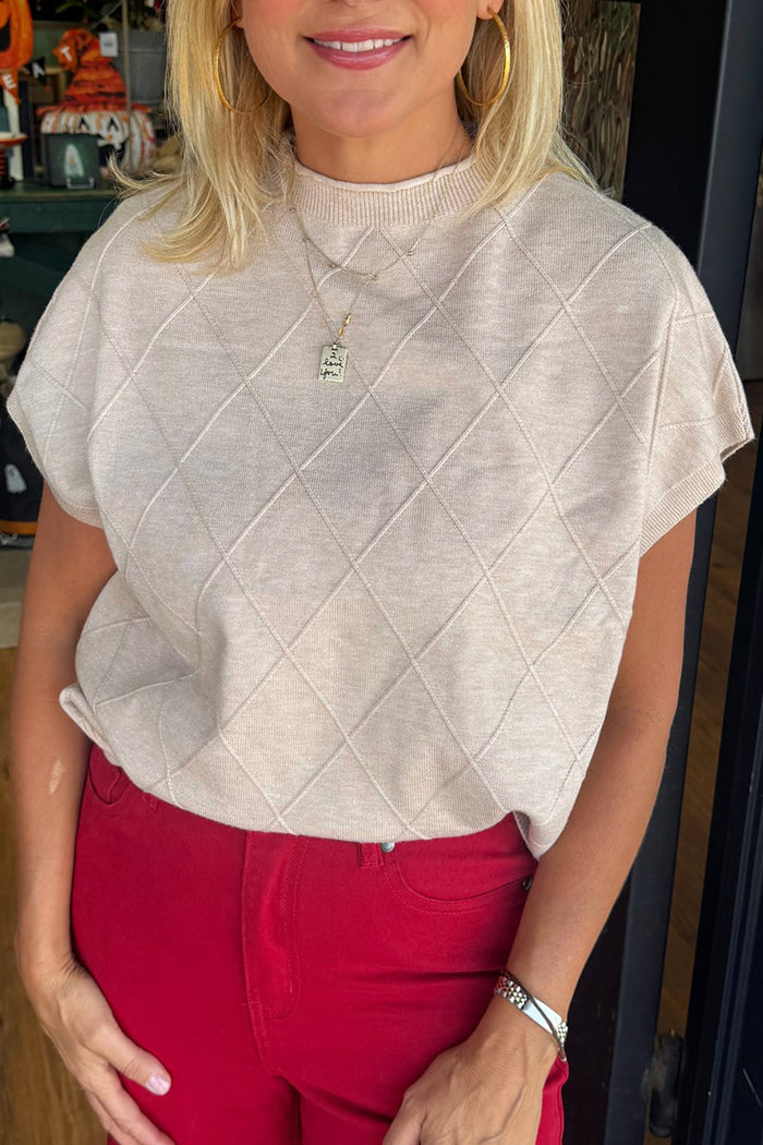 Casual Diamond Patterned Sweater