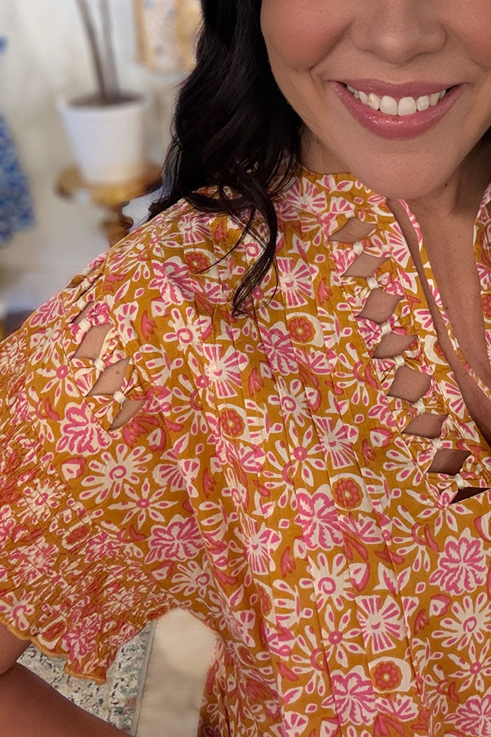 Floral Ruffle Pocket Dress