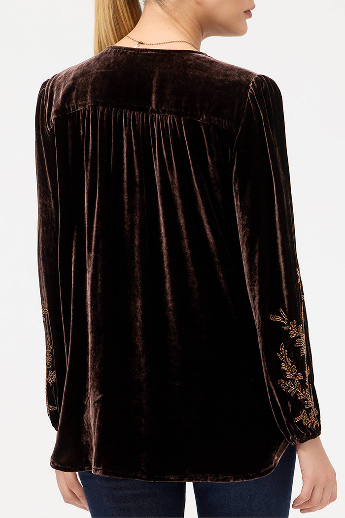 V-Neck Velvet Prairie Top