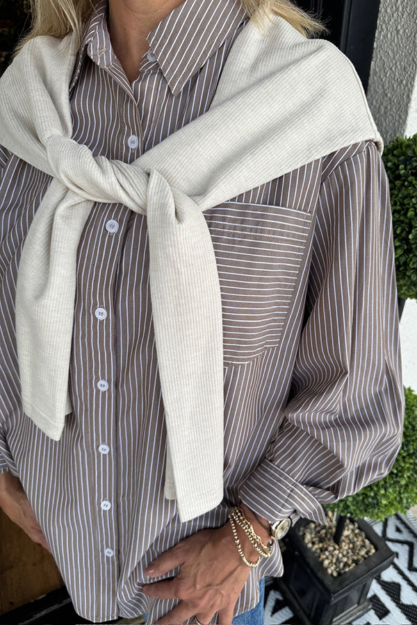 Button Up Stripes Top