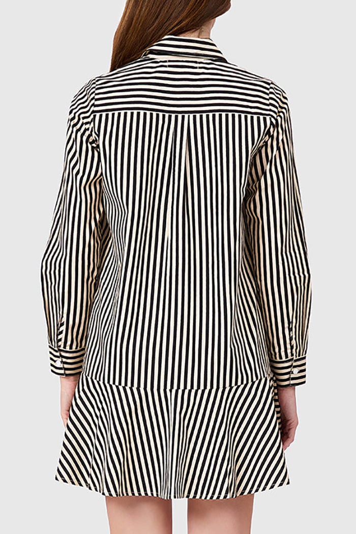 Stripes Ruffles Hem Dress