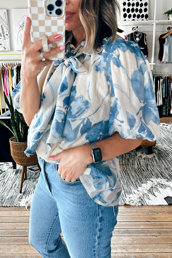 Tie Detail Floral Top