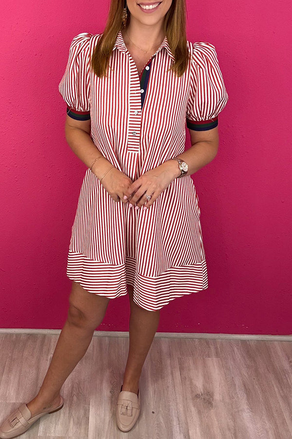 Seersucker Button Front Dress