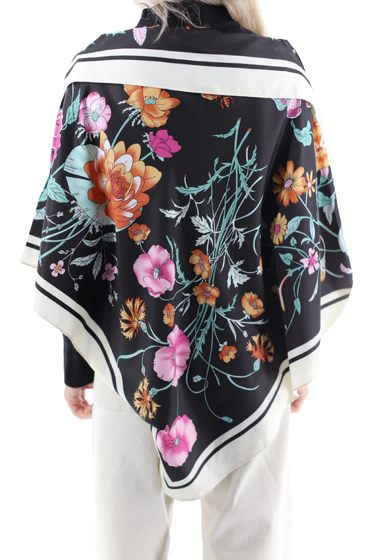 Casual Floral Print Poncho