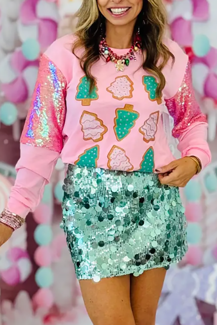 Christmas Tree Cookie Sequin Sweatshirt