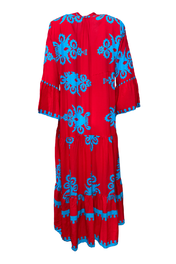 Casual Retro Patterned Pleated Dress