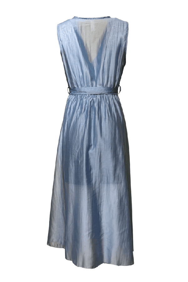 Casual Belt Pleated Dress