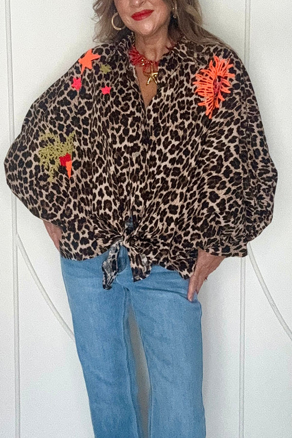 Casual Peonie Leopard Blouse